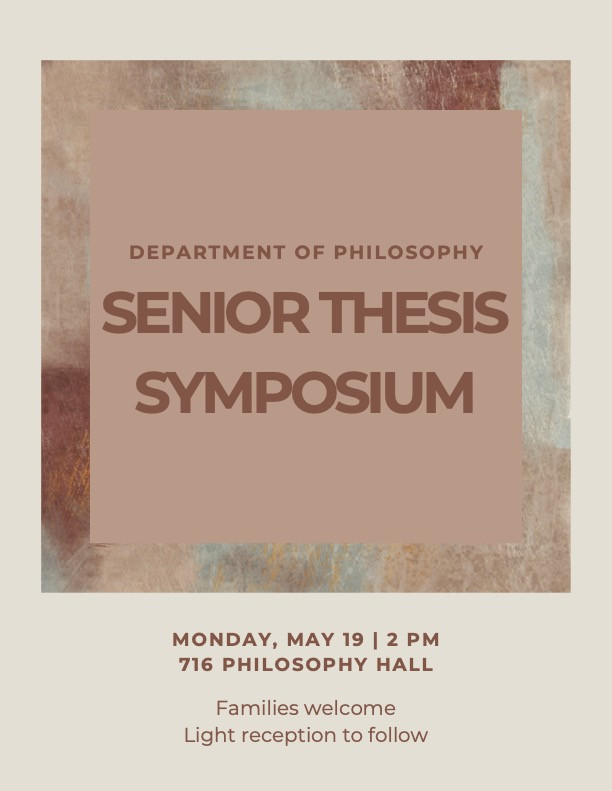 Senior Thesis Symposium Flyer